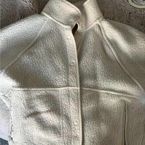 Aritzia Cream Polar Fleece Jacket